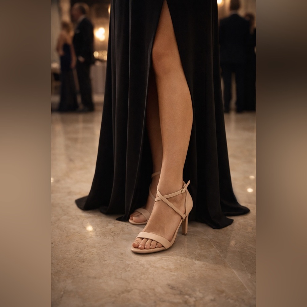 Dream Pairs Women’s Nude Dolce Strappy Open Toe Heels Sz 8